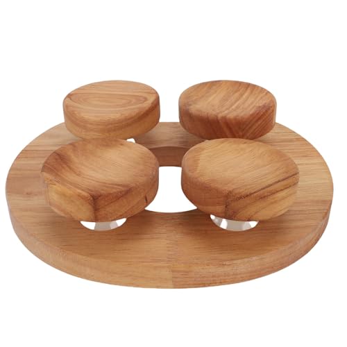 Asixxsix Holz Sauna Kopfstütze, Eichen Hals Kissen mit 4 Drehbarer Scheibe, Ergonomisches Sauna Zubehör für Hals-Schulter-Schmerz Linderung und Entspannung von Asixxsix