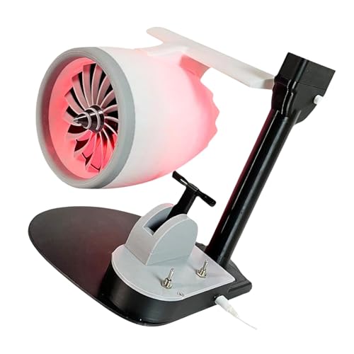Asixxsix Jet Engine -Lüfter, 2 in 1 USB -Desktop -Turbo -Lüfter, Einstellbarer Flugzeuglüfter mit Ultraschall -Nebelspray, Luft- und Raumfahrtmechanische Wissenschaftsmodell (Rot) von Asixxsix