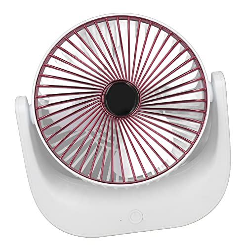 Asixxsix Kleiner Tischventilator, Wiedenerafladbarer, BatteriebetrieBener, Tragbarer Tischventilator MIT 4 Geschwindigiten und Ca. 4 Stunden Betriebsdauer USB Persönlicher Ruhiger Fan (Rot) von Asixxsix