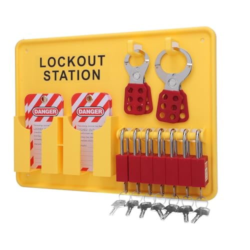 Asixxsix Lockout Tagout Station Kit, PC PA Wandmontage Schließen Sie Tag Out Kit Board mit 7 Hangschlössern 10 Tags 2 Hasp Schlösser, Lockout Sicherheitsversorgung für Industrie, Strom, Asixxsix Lockout Tagout Station Kit, PC PA Wandmontage Schließen Sie Tag Out Kit Board mit 7 Hangschlössern 10 Tags 2 Hasp Schlösser, Lockout Sicherheitsversorgung für Industrie, Strom, von Asixxsix