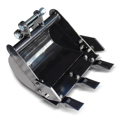 Asixxsix Mi ni-Baggerschaufel, 380 Mm Legierung Stahlschmaler Grabenschale, Mi ni-Bagger-Befestigung für 0,8-1,8 Tonnen Kleine Bagger, 3 Zahndesign, Effiziente Ausgrabung von Asixxsix