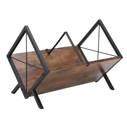 Asixxsix Rekord -Lagerregalhalter, Massivholzeisen Multifunktional Music Records Display Shelf 80 LP mit Teiler, Retro -Stilorganisator für Bücher, Magazine, Dateien, Alben von Asixxsix