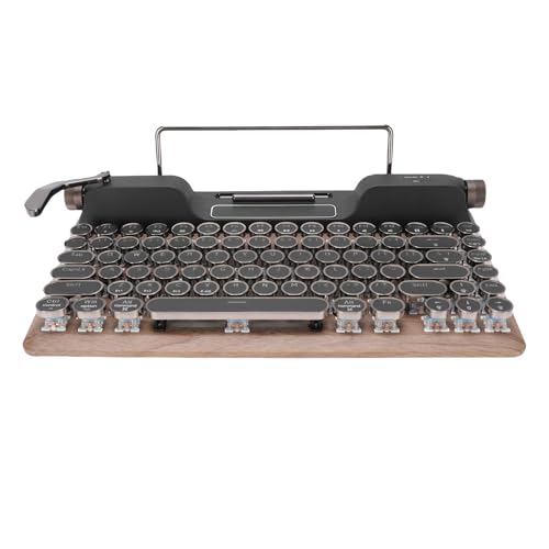 Asixxsix Retro -Schreibmaschinenmechanische Gaming -Tastatur, Bluetooth 5.0 Blue Switches Computer -Tastaturen, 84 Taste RGB Backlight Retro Mechanische Tastatur, Punk Round -Tastatur Asixxsix Retro -Schreibmaschinenmechanische Gaming -Tastatur, Bluetooth 5.0 Blue Switches Computer -Tastaturen, 84 Taste RGB Backlight Retro Mechanische Tastatur, Punk Round -Tastatur von Asixxsix