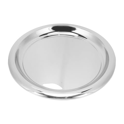 Asixxsix Rostfreie Stahlrund -Servierschale, 35 Cm Spiegel Poliert Rostfeste Kreisförmige Stangenschale mit Elegantem Lichtbogen Design, für Getränke Snacks Desserts Couchtisch von Asixxsix