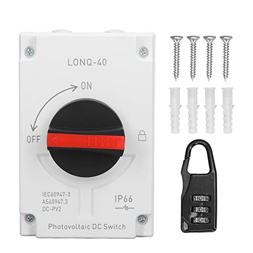 Asixxsix Solar -Disconnect -Schalter, 1200V 32A 4p PV Solar -Trennschalter IP66 Water Proof Anti U V Solar -Trennung für Solarsysteme auf Dem Dach, Wohnmobile und Boote Asixxsix Solar -Disconnect -Schalter, 1200V 32A 4p PV Solar -Trennschalter IP66 Water Proof Anti U V Solar -Trennung für Solarsysteme auf Dem Dach, Wohnmobile und Boote von Asixxsix