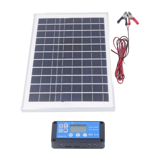 Asixxsix Solarpanel-Set, 50 W, 18 V, Monokristallines Solarpanel Mit Wasserdichtem MPPT-Laderegler, Boebeffizientes Solarpanel für Boot, Motorrad, Zuhause, Aucehenbeleiltung, Wohnmobil Asixxsix Solarpanel-Set, 50 W, 18 V, Monokristallines Solarpanel Mit Wasserdichtem MPPT-Laderegler, Boebeffizientes Solarpanel für Boot, Motorrad, Zuhause, Aucehenbeleiltung, Wohnmobil von Asixxsix