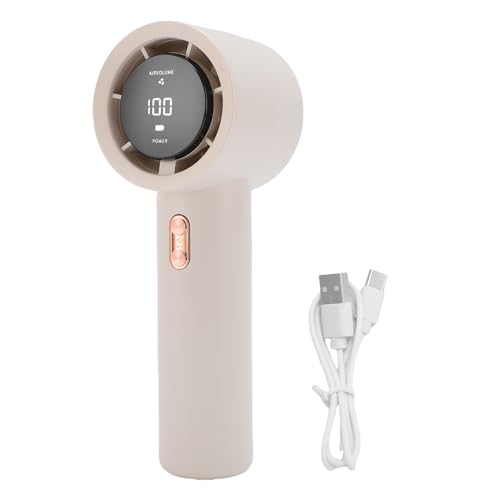 Asixxsix Tragbarer Handheld -Turbo -Lüfter, 199 Getriebewind, 3000 -mAh -Batteriebatterie -USB -wiederaufladbare Personalhandlüfter, Digitalanzeige Tragbare Kühlventilatoren für den von Asixxsix
