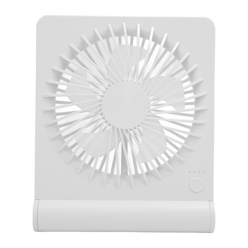 Asixxsix Tragbarer Tischventilator, über USB aufladbar, leise, kleinn, batteriebetrieben, 3 Geschwindigkeitsstufen einstellbar, Tischkühler für das Homeoffice (WHITE) von Asixxsix