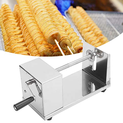 Asixxsix Twisted Potato Slicer, Edelstahl Tornado Kartoffelschneider Manuelle Spirale Gemüseschneider Pommes Frites Gurken Karotten Schneidemaschine für Home Hotel Restaurant Verwendung von Asixxsix