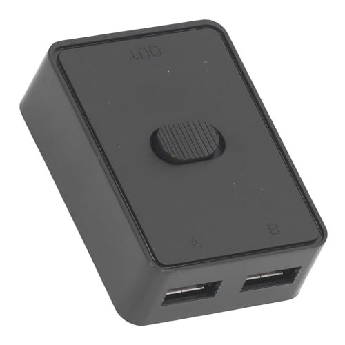 Asixxsix USB 2.0-Switch, Bidirektionaler USB-Switch-Wahlschalter 1 in 2 Out oder 2 in 1 Out, Plug-and-Play-USB-Switcher 2 Computer Teilen Sich 1 USB-Gerät für Drucker-Scanner-Tastatur von Asixxsix