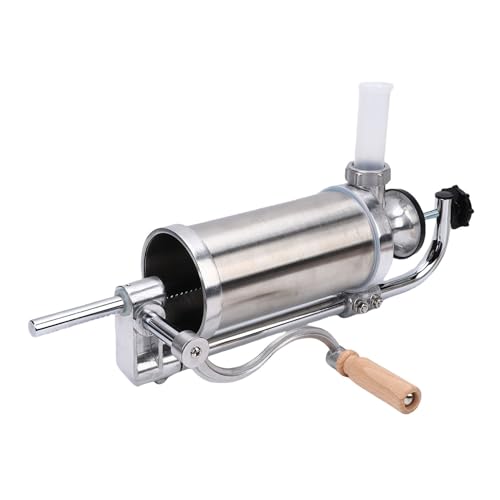 Asixxsix Vertikaler Wurst -Stuff, Tragbarer Edelstahl Hausgemachter Manueller Wursthersteller mit 4 Füllrohre und Desktop -Klemme für Heimküche und Kommerzielle Verwendung von Asixxsix