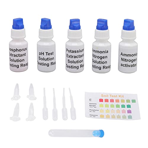 Bodentest-Kit, Genauer Tragbarer Universal-Boden-pH-, Stickstoff-, Phosphor- und Kali-Tester, Einfach zu Bedienende, Professionelle Echtzeit-pH-Testlösung für Rasen, Garten, Bauernhof, Pflanzen von Asixxsix