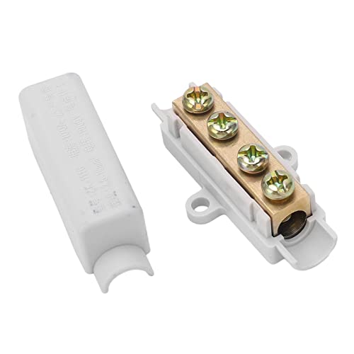 Drahtverbinder, 5 Stück Messing-Leiterstoßdrahtklemme, Doppelschrauben, Drahtklemmenblock, 1000 V 100 A Klemmenblock-Kit für Amperemeter-Verkabelung, 2,5 bis 16 mm² Draht von Asixxsix