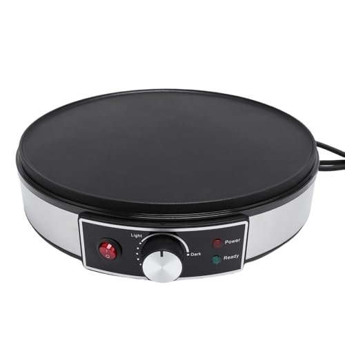 Elektrischer Crêpe-Maker, 30 cm große elektrische Grillplatte und Crêpe-Maker, antihaftbeschichtete Crêpe-Pfanne mit Teigspachtel, LED-Kontrollleuchten (US-Stecker 220V) von Asixxsix