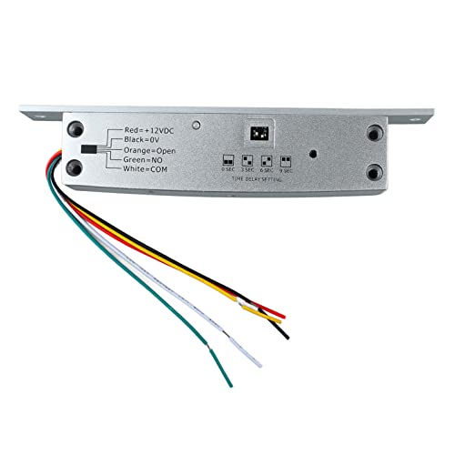 Elektrisches Riegelschloss, DC12V 5 Zeilen Aluminiumlegierung LED-Anzeige Electric Lock Plug Narrow Türschloss mit Zeitverzögerung für die Zugangskontrolle, Aufputzmontage (Entsperren beim von Asixxsix