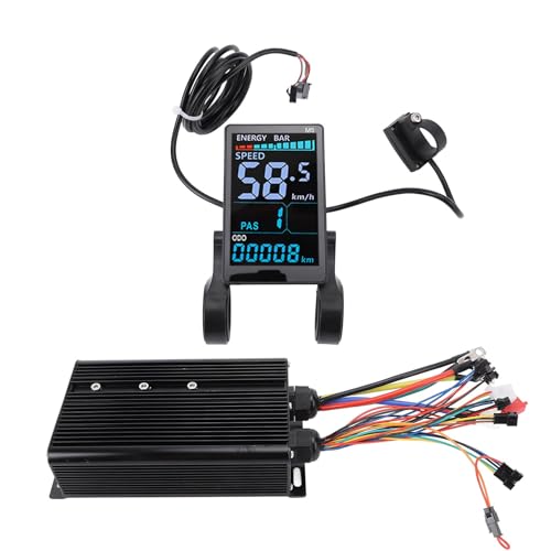 Elektromotor-Controller, 72 V 5000 W Elektroroller, Elektrisches Geschwindigkeitsregler-Kit, Wasserdichtes LCD-Anzeigefeld, Bürstenloses Controller-Kit für Elektrofahrrad-Scooter von Asixxsix