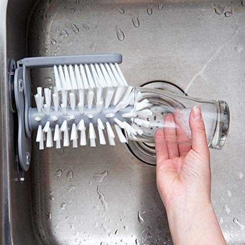 Glasscheibe, Glasbürste, Becherreiniger Flexible Borsten mit 3 Saugnäpfen für Sportflaschen Weingläser Glasscheibe, Glasbürste, Becherreiniger Flexible Borsten mit 3 Saugnäpfen für Sportflaschen Weingläser von Asixxsix