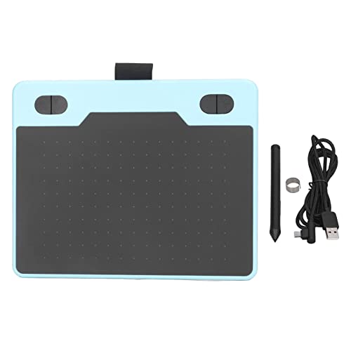 Grafik-Zeichentablett, Digitales Zeichenpad mit 8192 Druckempfindlichem Stift und 4 Anpassbaren Tasten 5080 LPI 233PPS Grafik-Zeichenpad für Handy-Computer, für Farbe, Design, Kunstskizze(Blau) von Asixxsix