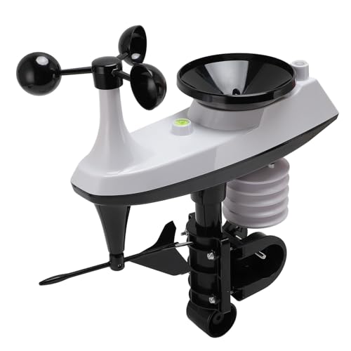 Intelligentes Wi-Fi-Wettermessgerät, Farbbildschirm-Digitaluhr-Wettermessgerät mit Außensensor für Temperatur, Luftfeuchtigkeit, Windgeschwindigkeit,Richtung,Fernüberwachungssystem von Asixxsix