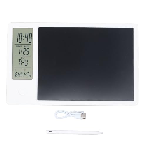 LCD-Schreibtablett, Elektronisches Zeichenbrett mit Kalender, Zeit-, Temperatur- und Luftfeuchtigkeitsanzeige, Doodle-Board, Digitaler Schreibblock, Elektronischer Zeichenblock von Asixxsix