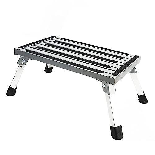 RV-Tritte, Stabiler klappbarer Plattform-Tritthocker Unterstützt bis zu 440 lbs Aluminium-Legierung RV Trittschemel mit rutschfesten Gummifüßen für Erwachsene Kinder von Asixxsix