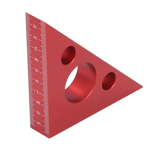 Rechtwinkliges Lineal, Präzisions-Winkellineal für die Holzbearbeitung, Rechtwinkliges Messlineal aus Aluminiumlegierung mit Unabhängiger Verwendung und Einfachem Transport (Rot) von Asixxsix