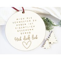 Weihnachtsgeschenk Freundin Freund Tante Mich Als Schwester Zu Haben Bruder Mama Tochter Kollegin Holzplättchen Geschenk Schwesterherz von AskadaDesign