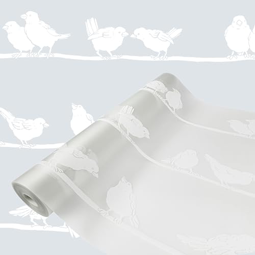 Fensterfolie selbsthaftend 45x100 cm | Statische Sichtschutzfolie ohne Kleber aus PVC | Selbsthaftende Glasfolie für Lichtdurchlass und Privatsphäre | Fensterfolie statisch haftend | Spatzen von DecoMeister