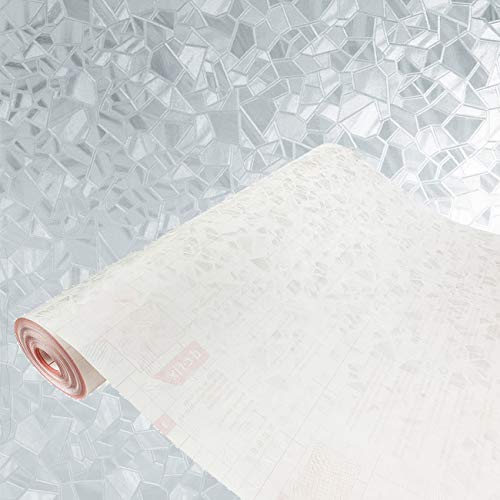 DecoMeister Fensterfolie statisch selbsthaftend Glasfolie UV-Schutz Sichtschutzfolie Dekofolie für Schlafzimmer, Badezimmer, Kinderzimmer Adhäsionsfolie 90x100 cm Splinter Kristalle/Glasssplitter von DecoMeister