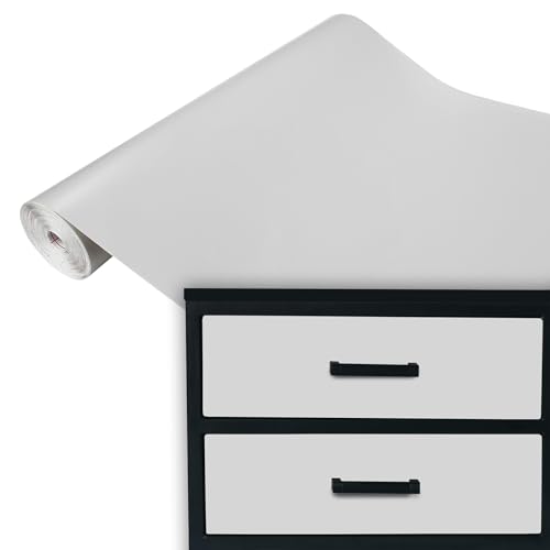 DecoMeister Klebefolie Möbel 45x200 cm | Selbstklebende Möbelfolie in glänzend und matt - PVC Folie für Möbel | Selbstklebende Folie für schnelle Umgestaltung und Renovierung | Hellgrau Matt von DecoMeister