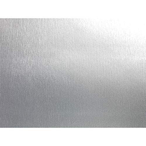 DecoMeister Klebefolien in Aluminium-Gebürstet-Optik Aluminiumblechfolien Kühlschrank-Folien Aluminiumfolie Selbstklebefolie Möbelfolie Selbstklebend 45x490 cm Blechfolie Metallic Gebürstet von DecoMeister