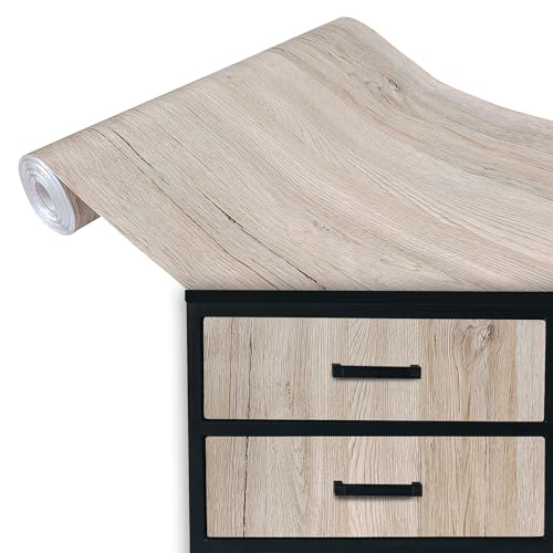 Klebefolie Möbel 90x100 cm | Selbstklebende Möbelfolie in Holzoptik - wasserfest und zuschneidbar | Folie für Möbel ideal zum Renovieren von Schränken, Türen und Arbeitsplatten | Sanremo Eiche Sand von DecoMeister