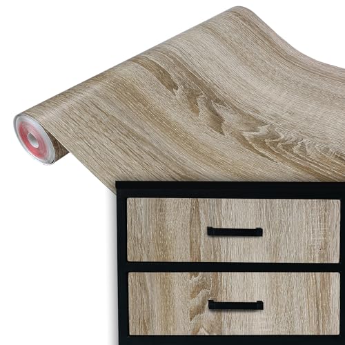 Klebefolie Möbel 90x100 cm | Selbstklebende Möbelfolie in Holzoptik - wasserfest und zuschneidbar | Folie für Möbel ideal zum Renovieren von Schränken, Türen und Arbeitsplatten | Eiche Hell Klebefolie Möbel 90x100 cm | Selbstklebende Möbelfolie in Holzoptik - wasserfest und zuschneidbar | Folie für Möbel ideal zum Renovieren von Schränken, Türen und Arbeitsplatten | Eiche Hell von DecoMeister