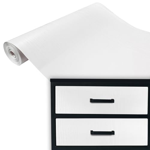 Klebefolie Möbel 90x100 cm | Selbstklebende Möbelfolie in Holzoptik - wasserfest und zuschneidbar | Folie für Möbel ideal zum Renovieren von Schränken, Türen und Arbeitsplatten | Weißholz Matt von DecoMeister