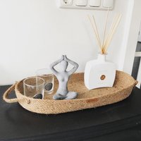 Handgefertigtes Jute Deko Tablett Für Wohnzimmer, Bad, Büro Oder Küche; Boho Tablett; Couchtisch Dekoratives Tabletts Dekor von Aslydreamshop