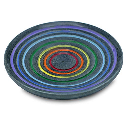 Asmondia Räucherstäbchenhalter Regenbogen aus Speckstein mit Regenbogenfarben von Asmondia