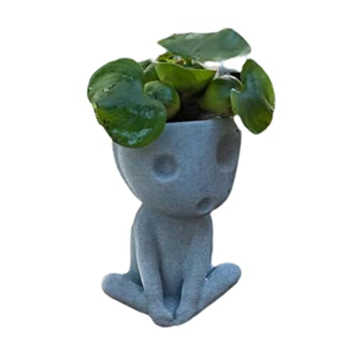 Asotagi Kopf Pflanztopf Pot, Luminous Face Planter Pot Head Flower Pot Cute Resin Succulent Planter Flowerpot with Drain Hole for House Office Decor von Asotagi