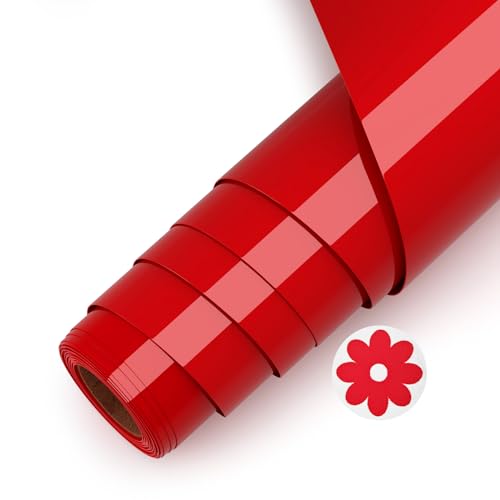 Asoway 3D Puff Vinylfolie Plotter Textil Rot HTV 25 X 244cm, Plotterfolie Textil für DIY Kleidung, Mützen, Hosen, andere Stoffe, Leicht zu schneiden und zu jäten… von Asoway