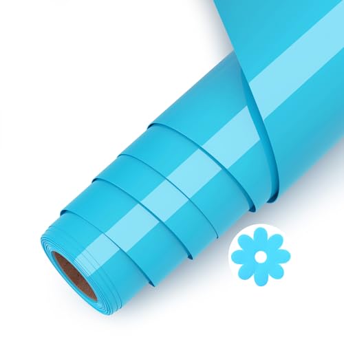 Asoway Plotterfolie Textil Blau 3D Puff Vinylfolie HTV 25 X 244cm, Flexfolie Plotter Textil für DIY Kleidung, Mützen, Hosen, andere Stoffe, Leicht zu schneiden und zu jäten von Asoway