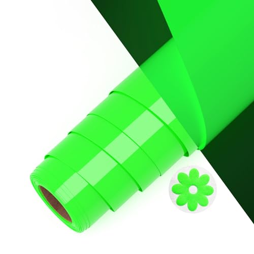 Asoway Plotterfolie Textil Grün leuchtend 3D Puff Vinylfolie HTV 25 X 244cm, Flexfolie Plotter Textil für DIY Kleidung, Mützen, Hosen, andere Stoffe, Leicht zu schneiden und zu jäten von Asoway