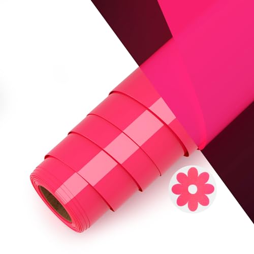 Asoway Plotterfolie Textil leuchtend Pfirsichrosa 3D Puff Vinylfolie HTV 25 X 244cm,Flexfolie Plotter Textil für DIY Kleidung, Mützen, Hosen, andere Stoffe, Leicht zu schneiden und zu jäten von Asoway