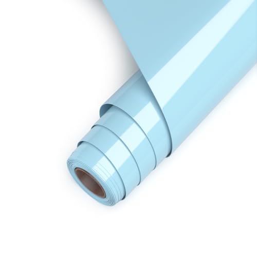 Asoway Plotterfolie Textil Helles Blau Vinylfolie Plotter HTV 30.5cm x 457cm, Flexfolie Plotter Textil für DIY Kleidung, Mützen, Hosen, andere Stoffe, Leicht zu schneiden und zu jäten von Asoway