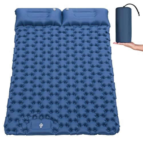 Asoway Isomatte Selbstaufblasend 2 Personen, Doppel Camping isomatte Ultraleichte Luftmatratze schlafmatte mit Kopfkissen und Fußpresse Pumpe für Zelt, Rucksack, Wandern und Camping Asoway Isomatte Selbstaufblasend 2 Personen, Doppel Camping isomatte Ultraleichte Luftmatratze schlafmatte mit Kopfkissen und Fußpresse Pumpe für Zelt, Rucksack, Wandern und Camping von Asoway