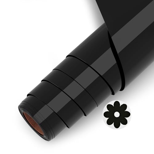 Asoway Plotterfolie Textil Schwarz 3D Puff Vinylfolie HTV 25 X 244cm, Flexfolie Plotter Textil für DIY Kleidung, Mützen, Hosen, andere Stoffe, Leicht zu schneiden und zu jäten von Asoway