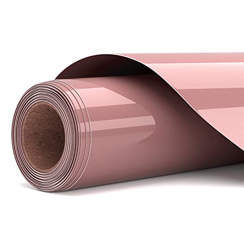 Flexfolie Plotter Textil Roségold , Plotterfolie Textil Heat Transfer Vinyl 30.5cm x 305cm,Wärmeübertragung Vinylfolie Plotter für DIY T-Shirtsund Stoffen,Leicht zu schneiden und zu jäten (Roségold) von Asoway