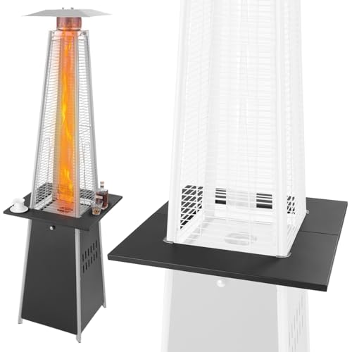 Aspect Living 66619 - Pyramid Flame Terrassenheizstrahler Zubehörtisch, Stahlkonstruktion, mehr Funktionalität hinzufügen, stabiler Platz für Getränke - Schwarz von Aspect Living