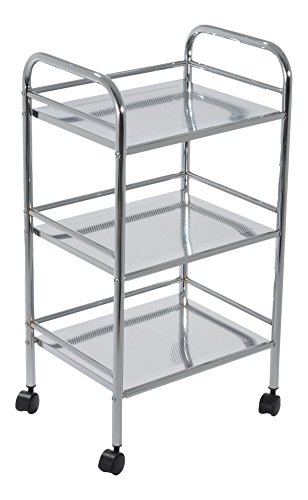 Aspect 40 x 32 x 74 cm Steel Bathroom/Kitchen Storage Lucy 3-Tier Shelf Trolley, Chrome von ASPECT