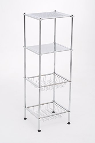 Aspekt Badezimmer/Küche Storage-Leo 4-Etagen K/D Rect Rack-Chrome, 33 x 31 x 101 (H) cm von ASPECT