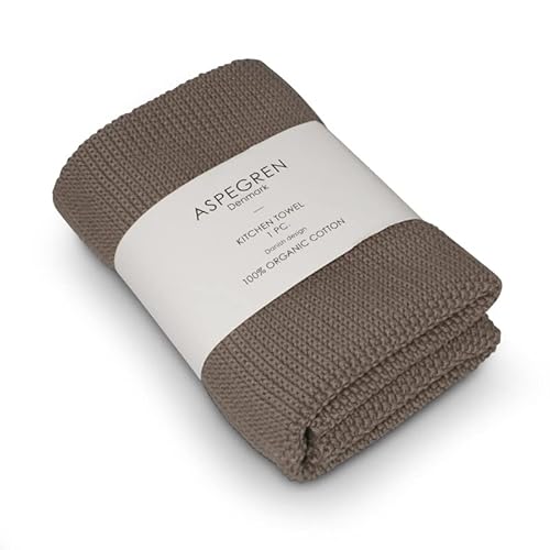 Aspegren Dänemark - gestricktes Handtuch - SOLID Hazelnut 40 x 50 cm von Aspegren