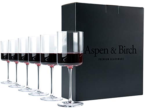 Aspen & Birch - Moderne Weingläser, Set von 6 – Rotweingläser oder Weißweingläser, 100 % bleifreies Kristallstiel, Weingläser-Set, mundgeblasenes Glas, handgefertigt von Kunsthandwerkern Aspen & Birch - Moderne Weingläser, Set von 6 – Rotweingläser oder Weißweingläser, 100 % bleifreies Kristallstiel, Weingläser-Set, mundgeblasenes Glas, handgefertigt von Kunsthandwerkern von Aspen & Birch